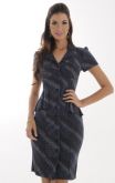 VESTIDO MALHA C/BOTÕES E 2 BOLSOS FRENTE E BABADO CINTURA